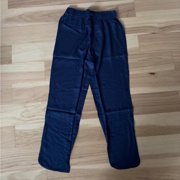 Bobi Los Angeles Elastic Pull-on Ankle Navy Naval Slim Pant Size Small Tapered - Picture 4 of 9